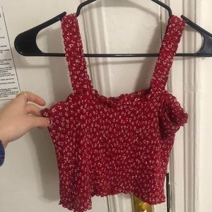 Brandy Melville Red Flower top